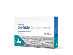 Bio-Gide Compressed 20х30 мм спресованная резорбируемая двухслойная барьерная мембрана повышенной плотности